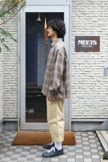 画像4: kontor (コントール) Overdyed Shadow Check Shirt [BEIGE CHECK] (4)