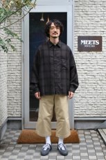 画像3: kontor (コントール) Overdyed Shadow Check Shirt [BROWN CHECK] (3)