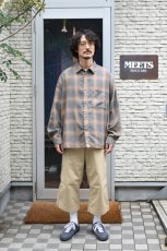 画像3: kontor (コントール) Overdyed Shadow Check Shirt [BEIGE CHECK] (3)
