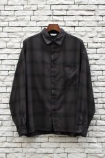画像1: kontor (コントール) Overdyed Shadow Check Shirt [BROWN CHECK] (1)