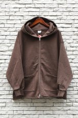 画像1: WALLA WALLA SPORT (ワラワラスポーツ) 13oz FULL ZIP HOODIE [DARK BROWN] (1)