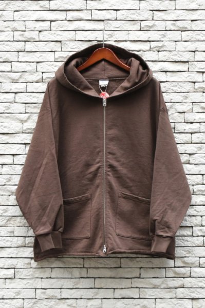 WALLA WALLA SPORT (ワラワラスポーツ) 13oz FULL ZIP HOODIE [DARK BROWN]