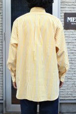 画像18: INDIVIDUALIZED SHIRTS (インディビジュアライズドシャツ) Barber Stripe Relaxed Fit Button Down Shirt [YELLOW] (18)