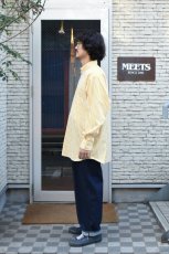 画像14: INDIVIDUALIZED SHIRTS (インディビジュアライズドシャツ) Barber Stripe Relaxed Fit Button Down Shirt [YELLOW] (14)
