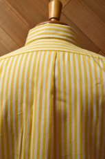 画像9: INDIVIDUALIZED SHIRTS (インディビジュアライズドシャツ) Barber Stripe Relaxed Fit Button Down Shirt [YELLOW] (9)