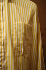 画像5: INDIVIDUALIZED SHIRTS (インディビジュアライズドシャツ) Barber Stripe Relaxed Fit Button Down Shirt [YELLOW] (5)