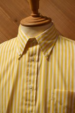 画像2: INDIVIDUALIZED SHIRTS (インディビジュアライズドシャツ) Barber Stripe Relaxed Fit Button Down Shirt [YELLOW] (2)