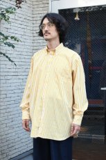 画像12: INDIVIDUALIZED SHIRTS (インディビジュアライズドシャツ) Barber Stripe Relaxed Fit Button Down Shirt [YELLOW] (12)