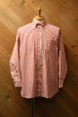 画像1: INDIVIDUALIZED SHIRTS (インディビジュアライズドシャツ) Barber Stripe Relaxed Fit Button Down Shirt [RED] (1)