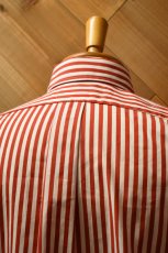 画像9: INDIVIDUALIZED SHIRTS (インディビジュアライズドシャツ) Barber Stripe Relaxed Fit Button Down Shirt [RED] (9)