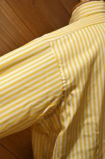 画像10: INDIVIDUALIZED SHIRTS (インディビジュアライズドシャツ) Barber Stripe Relaxed Fit Button Down Shirt [YELLOW] (10)