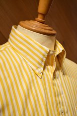 画像3: INDIVIDUALIZED SHIRTS (インディビジュアライズドシャツ) Barber Stripe Relaxed Fit Button Down Shirt [YELLOW] (3)