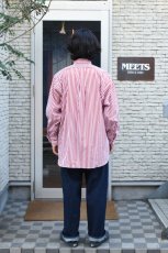 画像15: INDIVIDUALIZED SHIRTS (インディビジュアライズドシャツ) Barber Stripe Relaxed Fit Button Down Shirt [RED] (15)