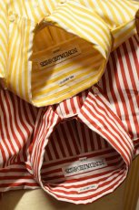 画像11: INDIVIDUALIZED SHIRTS (インディビジュアライズドシャツ) Barber Stripe Relaxed Fit Button Down Shirt [YELLOW] (11)
