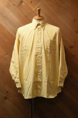 画像1: INDIVIDUALIZED SHIRTS (インディビジュアライズドシャツ) Barber Stripe Relaxed Fit Button Down Shirt [YELLOW] (1)
