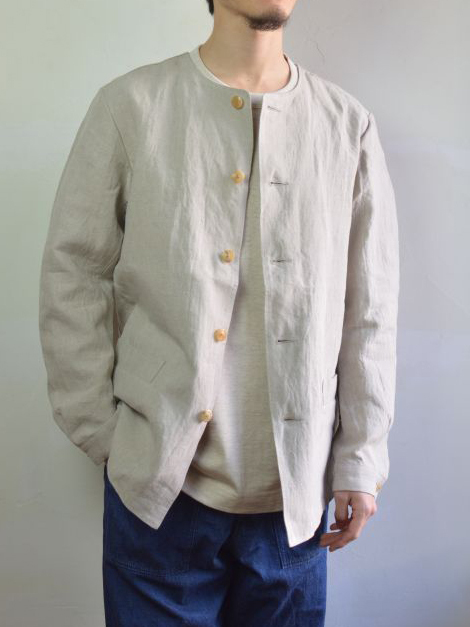 A VONTADE (アボンタージ) Selvedge Linen No Collar Coverall [NATURAL] が入荷しました