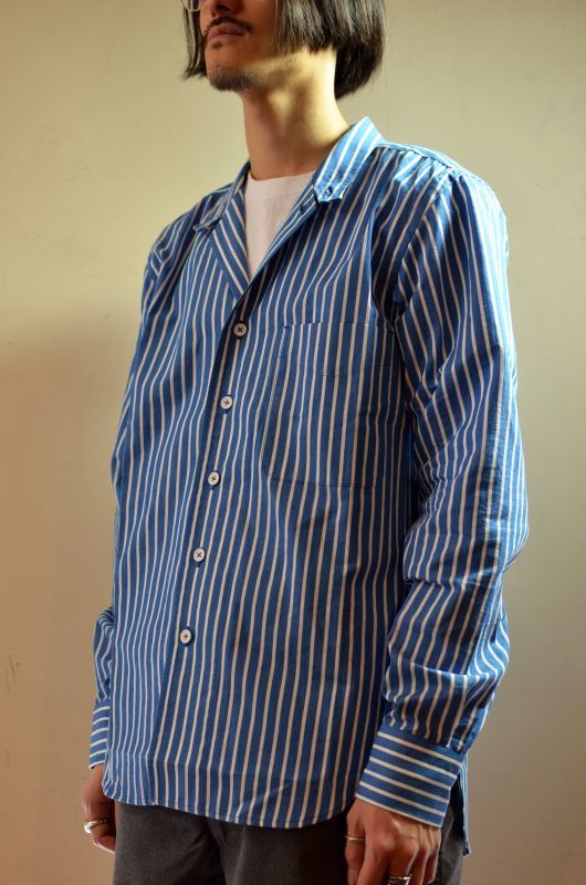 YOTA TOKI (ヨータトキ) TAILORED COLLAR SHIRT [Stripe/Blue] が入荷しました