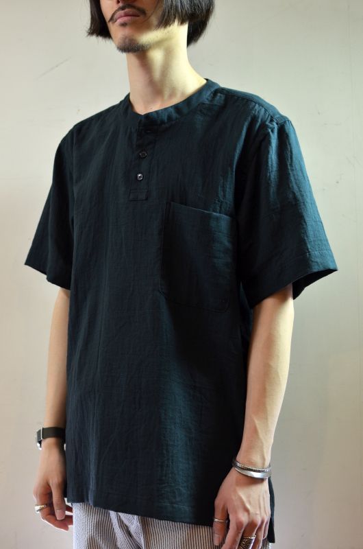 YOTA TOKI (ヨータトキ) HENLY NECK SHIRT S/S [Gauze/Black] が入荷しました