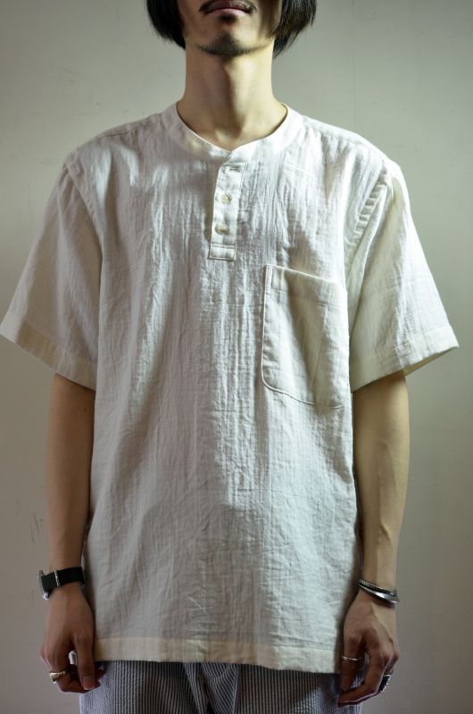 YOTA TOKI (ヨータトキ) HENLY NECK SHIRT S/S [Gauze/Off White] が入荷しました