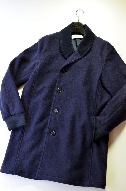 CURLY (カーリー) FROSTED SHAWL COAT [NAVY] が入荷しました