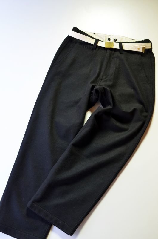 MASTER & Co. (マスターアンドコー) WOOL PANTS with BELT [BLACK] が入荷しました