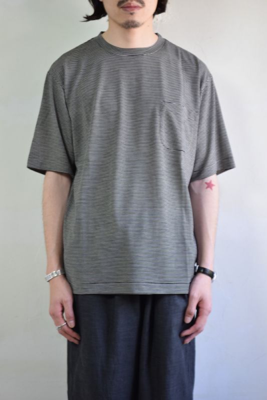 22ss COMOLI ウール天竺TシャツBORDER ボーダー 4 | www.jarussi.com.br