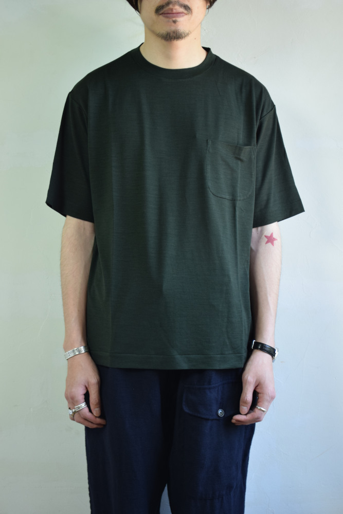 22ss COMOLI ウール天竺TシャツBORDER ボーダー 4