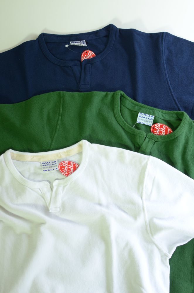 WALLA WALLA SPORT(ワラワラスポーツ) Pique Split Neck Tee 〔3-colors〕が入荷しました。