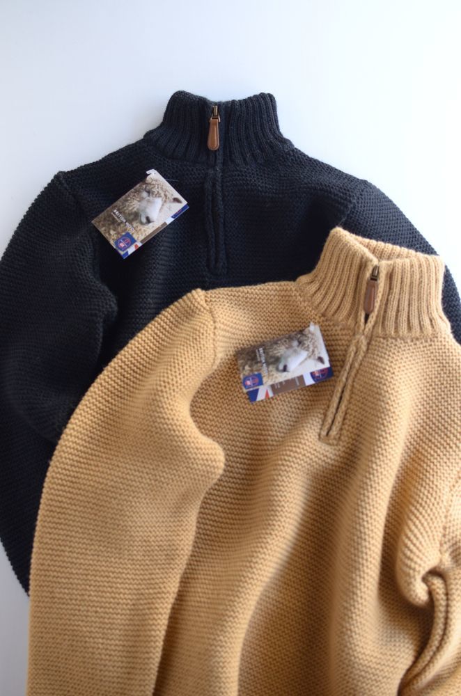 Kerry Woolen Mills (ケリーウーレンミルズ) Pearl Stitch Half Zip [2-colors] が入荷しました。