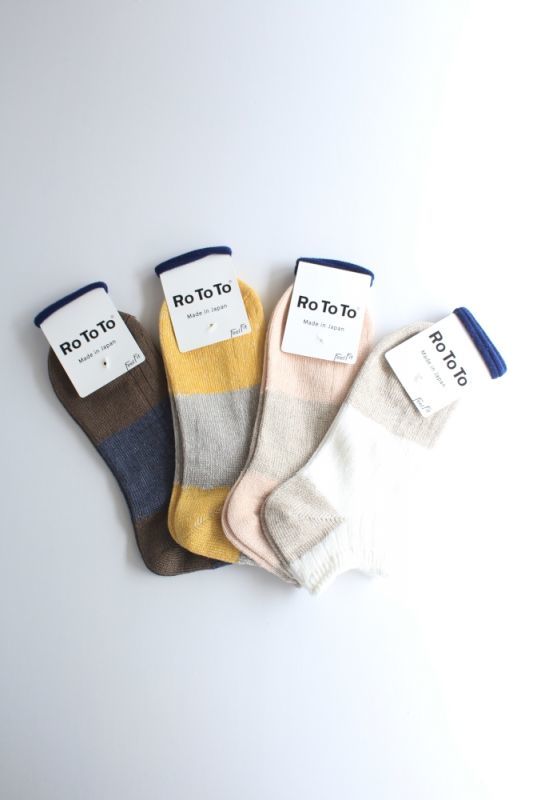 ROTOTO (ロトト）LINEN COTTON RIB SOCKS SHORT 〔4-colors〕が入荷しました。