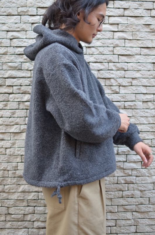 Blurhms ブラームス Wool Pile Short Hoodie 2 Colors