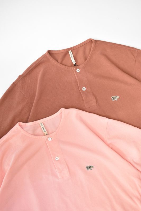 SCYE BASICS (サイベーシックス) Garment Dyed Cotton Pique Henley