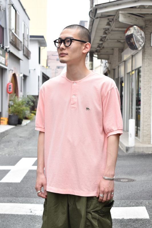 SCYE BASICS (サイベーシックス) Garment Dyed Cotton Pique Henley 