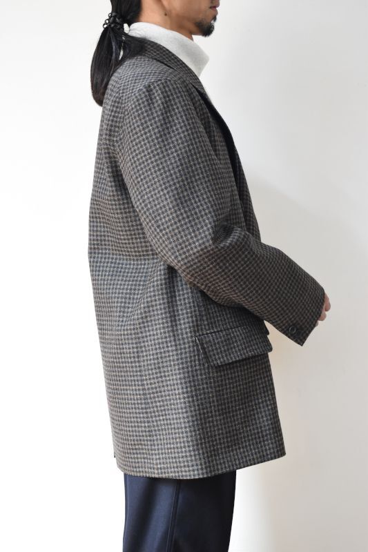 Scye (サイ) Shetland Wool Tweed D・B Short Coat [CAMEL]