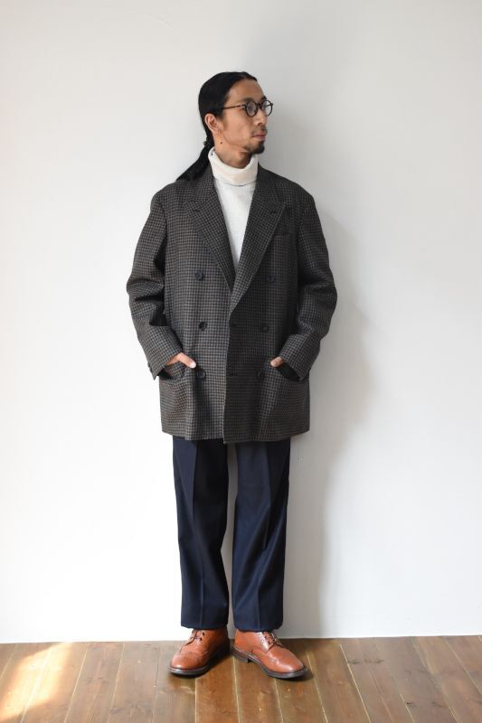 Scye (サイ) Shetland Wool Tweed D・B Short Coat [CAMEL]