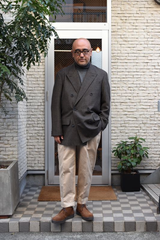 Scye (サイ) Shetland Wool Tweed D・B Short Coat [CAMEL]