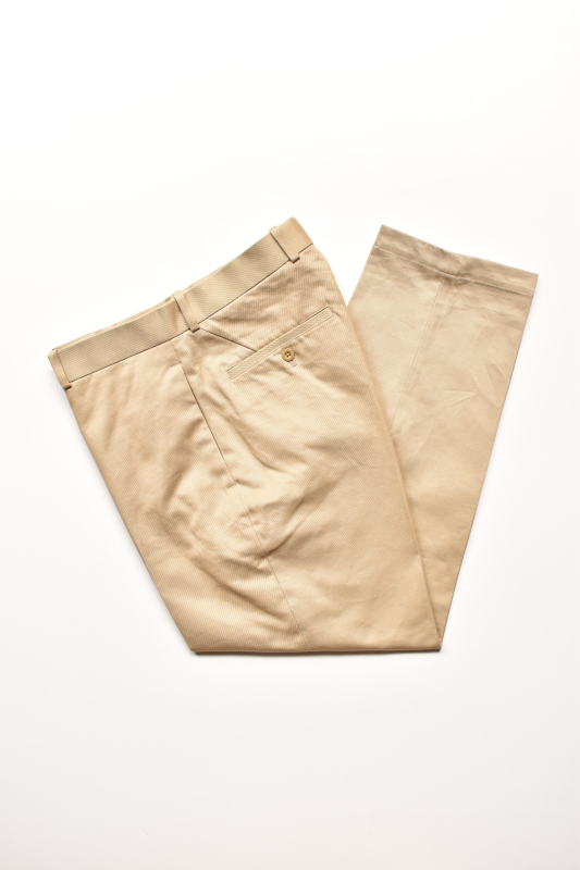 画像1: SCYE BASICS (サイベーシックス) San Joaquin Cotton Chino Pleated Trousers [BEIGE] (1)