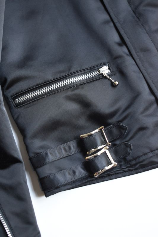 Scye (サイ) Nylon Cotton Twill Biker Jacket [BLACK]
