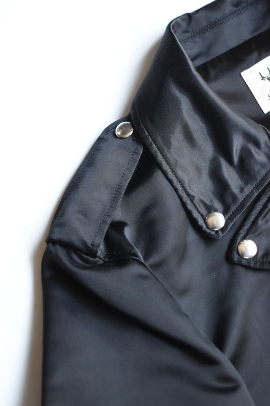 Scye (サイ) Nylon Cotton Twill Biker Jacket [BLACK]