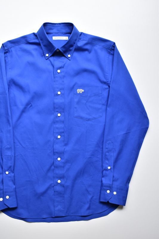 画像1: SCYE BASICS (サイベーシックス) FINX Cotton Oxford B.D Collar Shirt [TAHITI BLUE] (1)