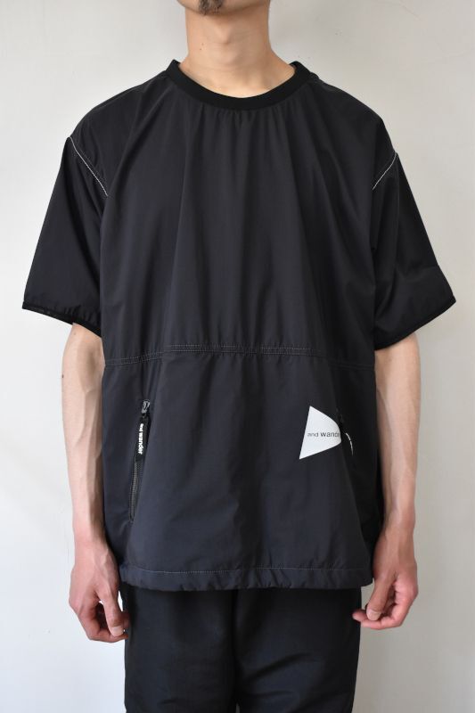 and wander (アンドワンダー) PERTEX wind T [BLACK]