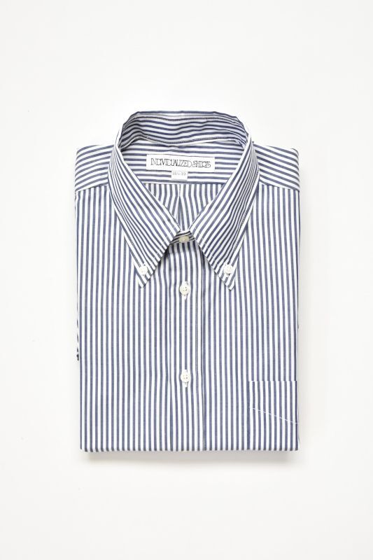 画像1: INDIVIDUALIZED SHIRTS (インディビジュアライズドシャツ) Bengal Stripe Over Sized Button Down Shirt [NAVY] (1)