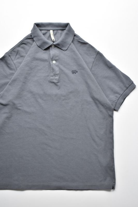 画像1: SCYE BASICS (サイベーシックス) Cotton Pique Polo Shirt [GREY] (1)