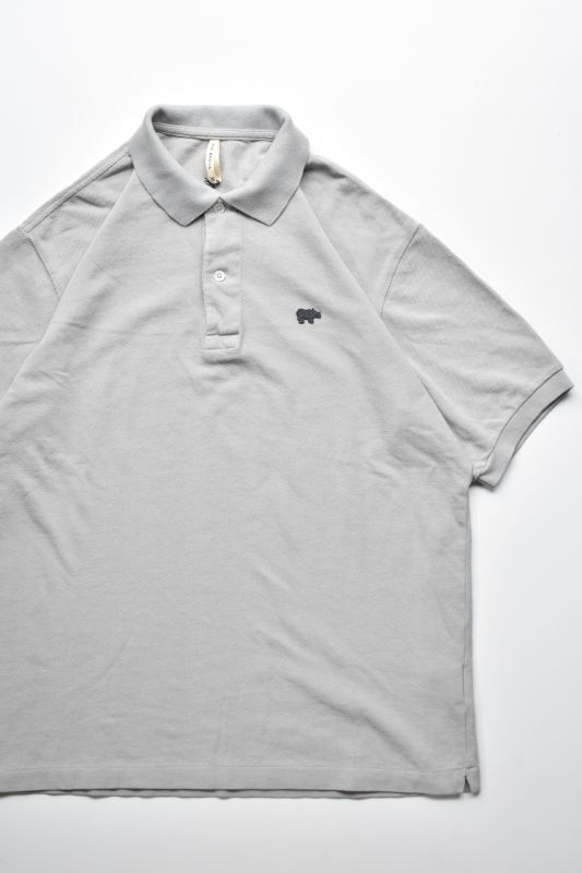 画像1: SCYE BASICS (サイベーシックス) Cotton Pique Polo Shirt [LIGHT GREY] (1)