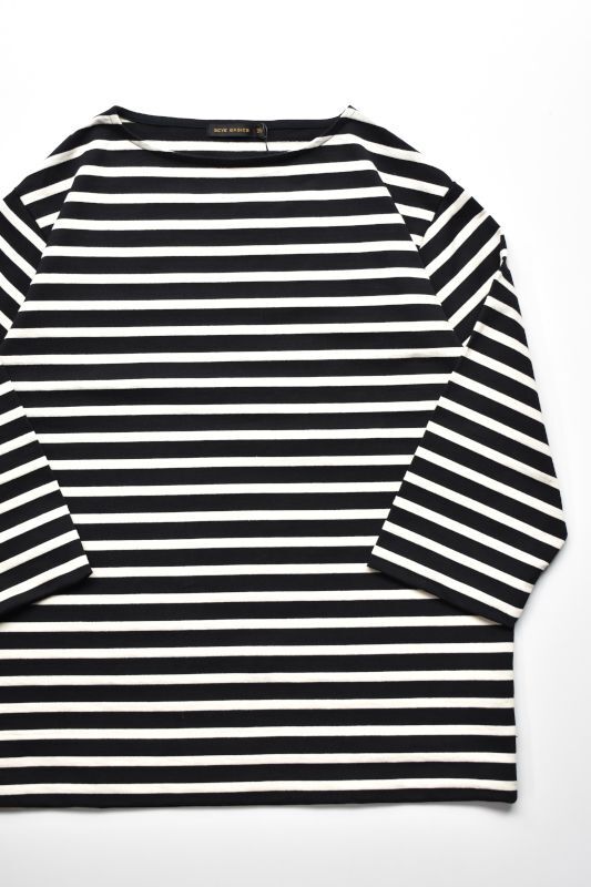 画像1: SCYE BASICS (サイベーシックス) Striped Cotton Jersey Basque Shirt [BLACK] (1)