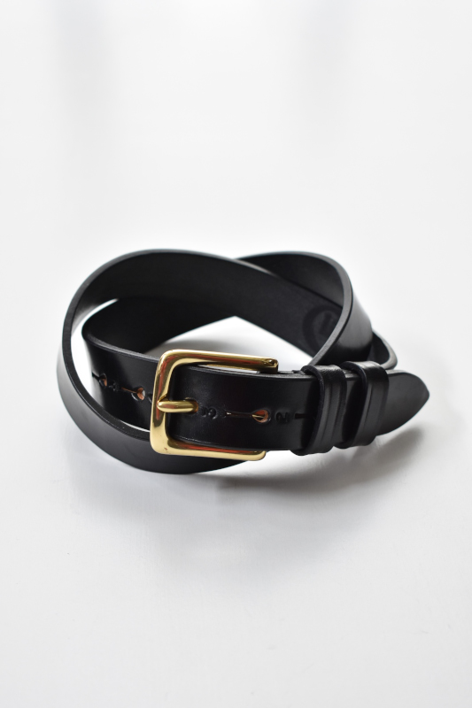 画像1: JABEZ CLIFF (ジャベツクリフ) Stirrup Leather Belt [BLACK] (1)