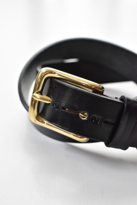 JABEZ CLIFF (ジャベツクリフ) Stirrup Leather Belt [BLACK]