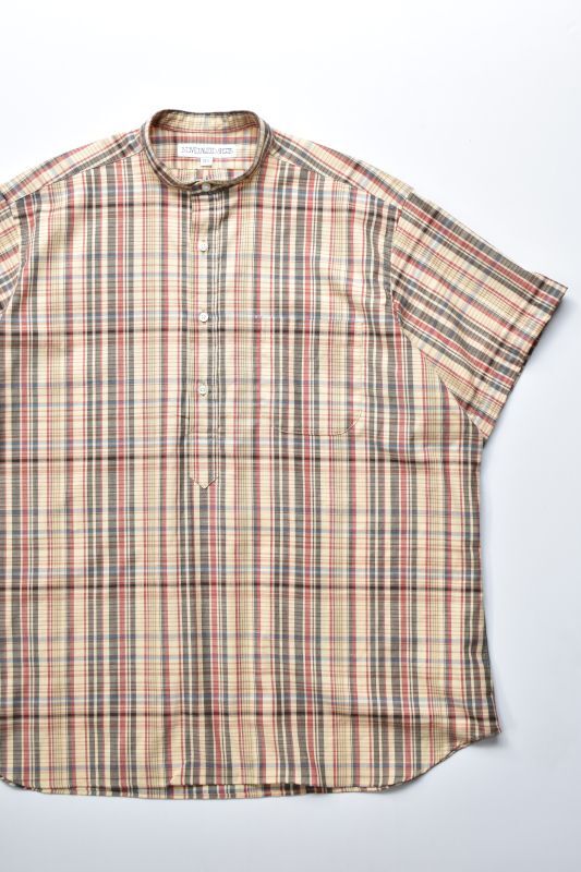画像1: INDIVIDUALIZED SHIRTS (インディビジュアライズドシャツ) Relaxed Fit Band Collar Pull Over Shirt -別注- [IVY MADRAS] (1)