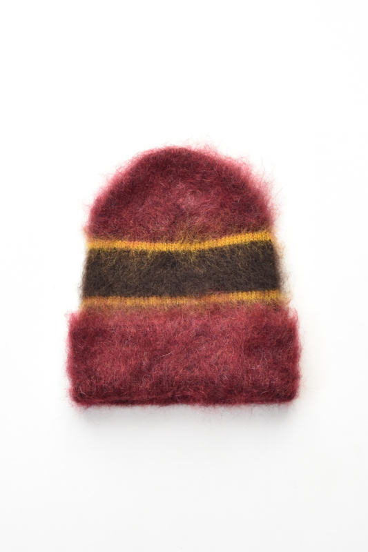 【SALE】Indietro Association (インディエトロアソシエーション) Mohair Knit Cap [WINE]