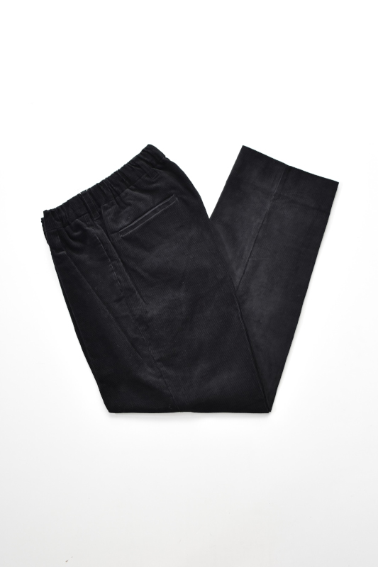 【SALE】FLISTFIA (フリストフィア) Tuck Wide Trousers [CLEAR BLACK]